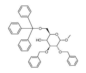 (2R,3R,4S,5R,6S)-4,5-bis(benzyloxy)tetrahydro-6-methoxy-2-((trityloxy)methyl)-2H-pyran-3-ol Structure