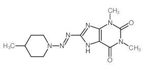 Theophylline, 8-(4-methylpiperidinoazo)-结构式