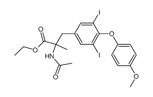 N-Acetyl-3-[3,5-diiod-4-(4-methoxy-phenoxy)-phenyl]-2-methyl-alanin-aethylester结构式