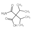 Butanoic acid,2-(aminocarbonyl)-3-methyl-2-(1-methylethyl)- structure