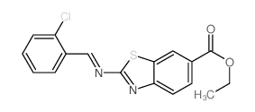 6-Benzothiazolecarboxylicacid, 2-[[(2-chlorophenyl)methylene]amino]-, ethyl ester结构式