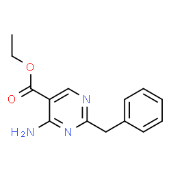 5-PYRIMIDINECARBOXYLIC ACID, 4-AMINO-2-(PHENYLMETHYL)-, ETHYL ESTER Structure