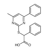 2-(4-methyl-6-phenylpyrimidin-2-yl)sulfanyl-2-phenylacetic acid Structure