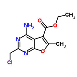 Ethyl 4-amino-2-(chloromethyl)-6-methylfuro[2,3-d]pyrimidine-5-carboxylate Structure