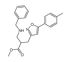 2-(benzylamino-methyl)-3-(5-p-tolyl-isoxazol-3-yl)propionic acid methyl ester Structure