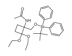 N-[1-(tert-butyldiphenylsilyloxymethyl)-2,2-diethoxycyclobutyl]acetamide结构式