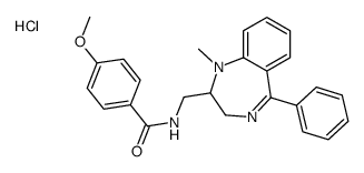 Benzamide, 4-methoxy-N-((1-methyl-5-phenyl-2,3-dihydro-1,4-benzodiazep in-2-yl)methyl)-, monohydrochloride结构式