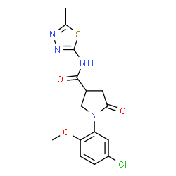 1-(5-chloro-2-methoxyphenyl)-N-(5-methyl-1,3,4-thiadiazol-2-yl)-5-oxopyrrolidine-3-carboxamide结构式