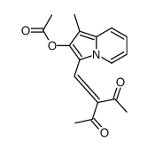 [3-(2-acetyl-3-oxobut-1-enyl)-1-methylindolizin-2-yl] acetate Structure