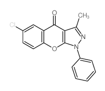 6-chloro-3-methyl-1-phenylchromeno[2,3-c]pyrazol-4-one结构式