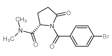 (S)-1-(4-bromobenzoyl)-N,N-dimethyl-5-oxopyrrolidine-2-carboxamide structure