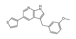 3-(3-甲氧基-苄基)-5-噻吩-3-基-1H-吡咯并[2,3-b]吡啶结构式