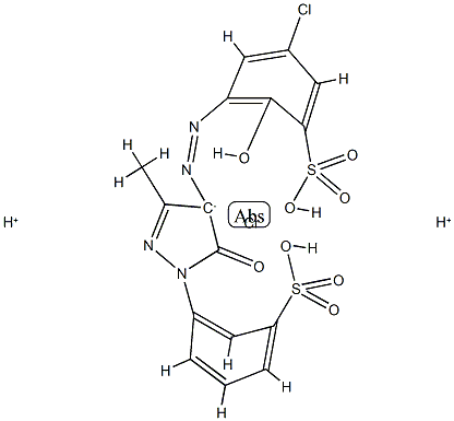 dihydrogen [5-chloro-3-[[4,5-dihydro-3-methyl-5-oxo-1-(3-sulphophenyl)-1H-pyrazol-4-yl]azo]-2-hydroxybenzene-1-sulphonato(4-)]chromate(2-) Structure