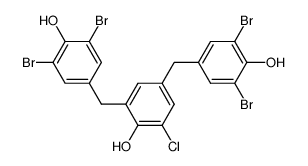 2-chloro-4,6-bis-(3,5-dibromo-4-hydroxy-benzyl)-phenol结构式
