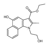 1-[2-hydroxyethyl]-3-ethoxycarbonyl-5-hydroxy-2-methylbenz[g]indole结构式