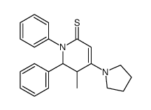 5-Methyl-1,6-diphenyl-4-pyrrolidin-1-yl-5,6-dihydro-1H-pyridine-2-thione结构式