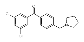 3,5-DICHLORO-4'-PYRROLIDINOMETHYL BENZOPHENONE结构式