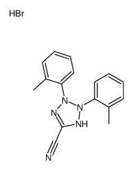 2,3-bis(2-methylphenyl)-1H-tetrazol-1-ium-5-carbonitrile,bromide结构式