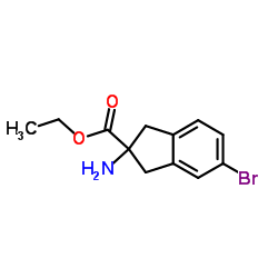Ethyl 2-amino-5-bromo-2-indanecarboxylate结构式