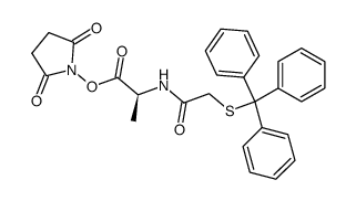 (S)-2-(2-Tritylsulfanyl-acetylamino)-propionic acid 2,5-dioxo-pyrrolidin-1-yl ester Structure