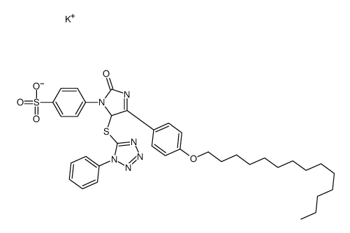 potassium 4-[2,5-dihydro-2-oxo-5-[(1-phenyl-1H-tetraazol-5-yl)thio]-4-[4-(tetradecyloxy)phenyl]-1H-imidazol-1-yl]benzenesulphonate结构式