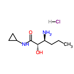 (2S,3S)-3-Amino-N-cyclopropyl-2-hydroxyhexanamide hydrochloride structure