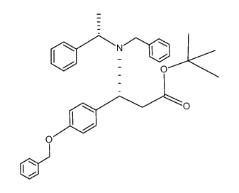 tert-butyl (3R,αS)-3-(N-benzyl-N-α-methylbenzylamino)-3-(4-benzyloxyphenyl)propanoate结构式