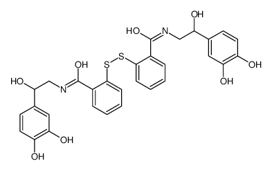 N-[2-(3,4-dihydroxyphenyl)-2-hydroxyethyl]-2-[[2-[[2-(3,4-dihydroxyphenyl)-2-hydroxyethyl]carbamoyl]phenyl]disulfanyl]benzamide Structure