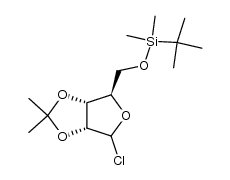 5-O-tert-butyldimethylsilyl-5-deoxy-2,3-O-isopropylidene-α/β-D-ribofuranosyl chloride结构式