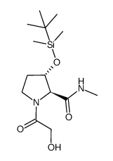 (2S,3S)-3-(tert-butyldimethylsilyloxy)-1-(2-hydroxyethanoyl)-N-methylpyrrolidine-2-carboxamide结构式