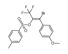 (E)-1-bromo-3,3,3-trifluoro-1-(4-methoxyphenyl)-2-tosyloxypropene结构式