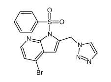 4-Bromo-1-(phenylsulfonyl)-2-(1H-1,2,3-triazol-1-ylmethyl)-1H-pyr rolo[2,3-b]pyridine结构式