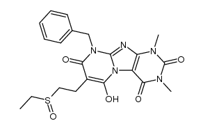 9-benzyl-1,3-dimethyl-7-[2-(ethylsulfoxy)ethyl]-6-hydroxypyrimido[2,1-f]purine-2,4,8(1H,3H,9H)-trione结构式