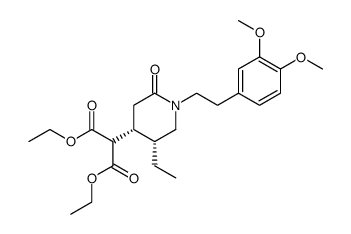 1-(3,4-dimethoxyphenethyl)-5-ethyl-2-oxo-4-piperidinemalonic acid diethyl ester结构式