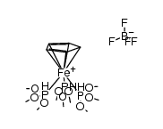 (cyclopentadienyl)tris(trimethylphosphite)iron(II) tetrafluoroborate Structure