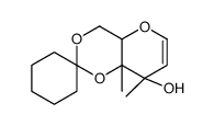 (2ξ)-2,6-Anhydro-1,3-O-1,1-cyclohexanediyl-5-deoxy-3,4-di-C-methy l-D-threo-hex-5-enitol结构式