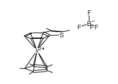 ((η-C5Me5)Ir(η6-2,3-dimethylbenzo{b}thiophene))(BF4)2结构式