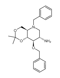 (4aR,7S,8R,8aR)-5-benzyl-8-(benzyloxy)-2,2-dimethylhexahydro-4H-[1,3]dioxino[5,4-b]pyridin-7-amine结构式