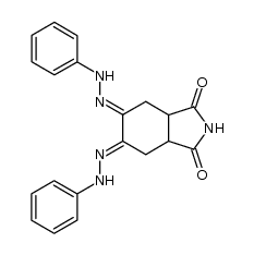 (5E,6E)-5,6-bis(2-phenylhydrazono)hexahydro-1H-isoindole-1,3(2H)-dione结构式