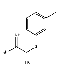 2-[(3,4-dimethylphenyl)sulfanyl]ethanimidamide hydrochloride structure