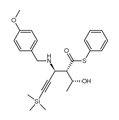 S-Phenyl (2S,3S)-2-[(1R)-hydroxyethyl)]-3-N-p-methoxybenzylamino-5-trimethylsilyl-4-pentynethioate结构式