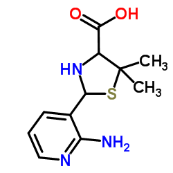 2-(2-Amino-3-pyridinyl)-5,5-dimethyl-1,3-thiazolidine-4-carboxylic acid Structure