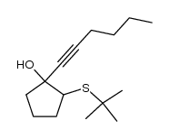 2-(tert-butylthio)-1-(hex-1-yn-1-yl)cyclopentanol结构式
