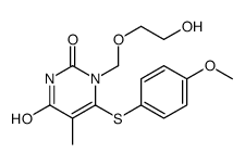 1-(2-hydroxyethoxymethyl)-6-(4-methoxyphenyl)sulfanyl-5-methylpyrimidine-2,4-dione Structure