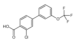 2-Chloro-4-(3-trifluoromethoxyphenyl)benzoic acid结构式