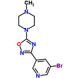 1-[3-(5-Bromo-3-pyridinyl)-1,2,4-oxadiazol-5-yl]-4-methylpiperazine结构式