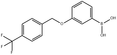 3-[[4-(三氟甲基)苯基]甲氧基]苯基硼酸结构式
