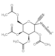 2,3,4,6-四-O-乙酰基-1-叠氮基-1-脱氧-α-D-吡喃半乳糖基氰化物结构式
