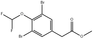 Methyl 3,5-dibromo-4-(difluoromethoxy)phenylacetate结构式