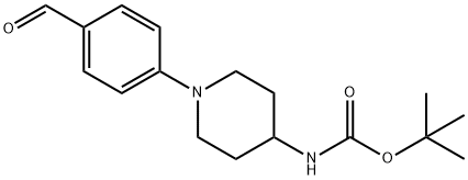 tert-butyl (1-(4-formylphenyl)piperidin-4-yl)carbamate structure